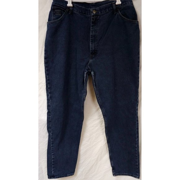 Wrangler For Women 18/32 High Waist Dark Wash Heavyweight USA Straight Leg Jean - Picture 1 of 12